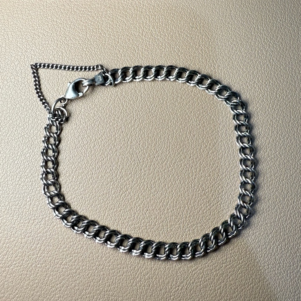 James Avery Light Double Curb Charm Medium Bracelet